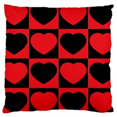 Royal Hearts Large Cushion Case (two Sides) by WensdaiAmbrose