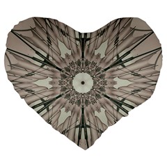 Digital Art Space Large 19  Premium Heart Shape Cushions by Mariart