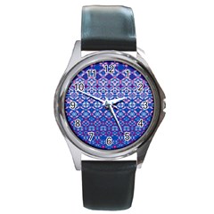 Digital Art Star Round Metal Watch