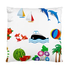 Summer Dolphin Whale Standard Cushion Case (one Side) by Alisyart