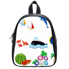 Summer Dolphin Whale School Bag (small) by Alisyart