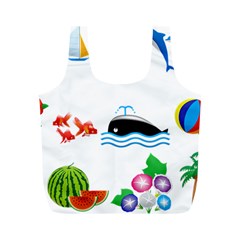 Summer Dolphin Whale Full Print Recycle Bag (m) by Alisyart