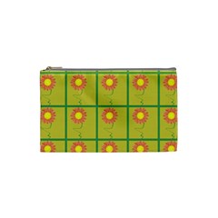 Sunflower Pattern Cosmetic Bag (small) by Alisyart