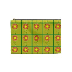 Sunflower Pattern Cosmetic Bag (medium) by Alisyart