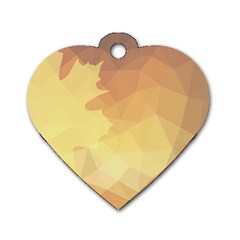 Autumn Leaf Maple Polygonal Dog Tag Heart (one Side)