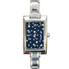 Stars Night Sky Background Rectangle Italian Charm Watch