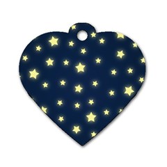 Stars Night Sky Background Dog Tag Heart (two Sides)