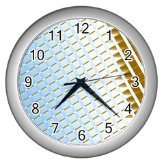 Diagonal Seamless Line Design Wall Clock (silver) by LoolyElzayat