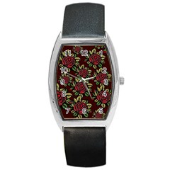 Roses Red Barrel Style Metal Watch by WensdaiAmbrose