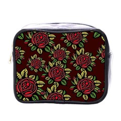 Roses Red Mini Toiletries Bag (one Side) by WensdaiAmbrose