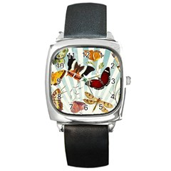 My Butterfly Collection Square Metal Watch by WensdaiAmbrose