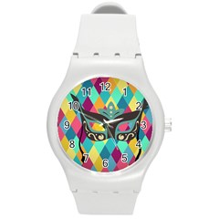 Mardi Gras Round Plastic Sport Watch (m) by WensdaiAmbrose