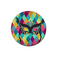 Mardi Gras Rubber Coaster (round)  by WensdaiAmbrose