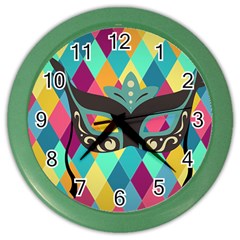 Mardi Gras Color Wall Clock by WensdaiAmbrose