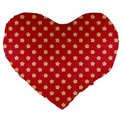 Red Hot Polka Dots Large 19  Premium Flano Heart Shape Cushions by WensdaiAmbrose