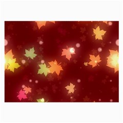 Leaf Leaves Bokeh Background Large Glasses Cloth (2-side) by Mariart