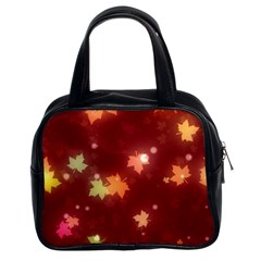 Leaf Leaves Bokeh Background Classic Handbag (two Sides) by Mariart
