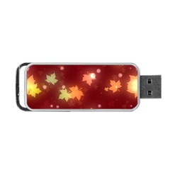 Leaf Leaves Bokeh Background Portable Usb Flash (one Side)