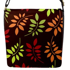 Leaves Foliage Pattern Design Flap Closure Messenger Bag (s) by Mariart