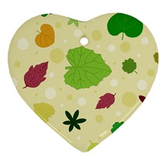 Leaves Background Leaf Ornament (heart)