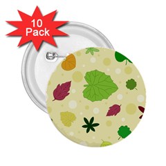 Leaves Background Leaf 2 25  Buttons (10 Pack) 