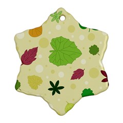 Leaves Background Leaf Snowflake Ornament (two Sides)