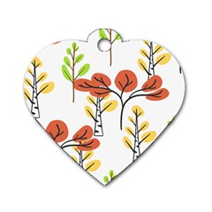 Tree Auntumn Leaf Dog Tag Heart (two Sides) by Alisyart