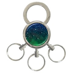 Background Blue Green Stars Night 3-ring Key Chains by Alisyart