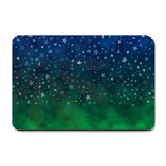 Background Blue Green Stars Night Small Doormat  by Alisyart