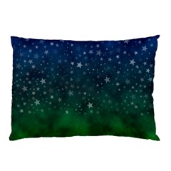 Background Blue Green Stars Night Pillow Case