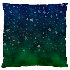 Background Blue Green Stars Night Large Cushion Case (one Side)