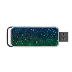 Background Blue Green Stars Night Portable Usb Flash (one Side) by Alisyart