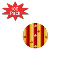 Autumn Fall Leaves Vertical 1  Mini Buttons (100 Pack) 