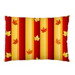 Autumn Fall Leaves Vertical Pillow Case by Alisyart