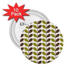 Leaf Plant Pattern Seamless 2 25  Buttons (10 Pack)  by Pakrebo