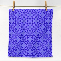 Decor Pattern Blue Curved Line Face Towel by Pakrebo