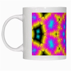 Background Fractal Structure White Mugs by Pakrebo