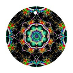 Fractal Chaos Symmetry Psychedelic Ornament (round) by Pakrebo