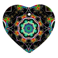 Fractal Chaos Symmetry Psychedelic Ornament (heart) by Pakrebo