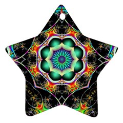 Fractal Chaos Symmetry Psychedelic Star Ornament (two Sides) by Pakrebo