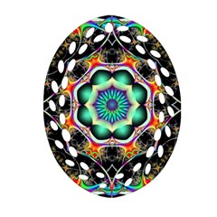 Fractal Chaos Symmetry Psychedelic Ornament (oval Filigree) by Pakrebo