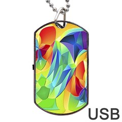 Modern Art Fractal Background Dog Tag Usb Flash (two Sides)