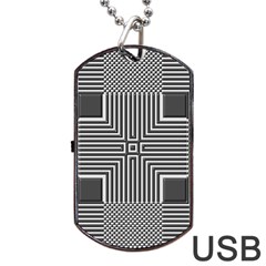 Construction Background Geometric Dog Tag Usb Flash (two Sides)