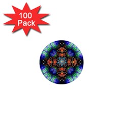 Mosaic Kaleidoscope Form Pattern 1  Mini Buttons (100 Pack) 