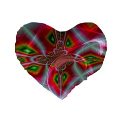 Fractal Art Pictures Digital Art Standard 16  Premium Flano Heart Shape Cushions