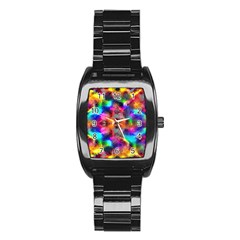 Farbenpracht Kaleidoscope Stainless Steel Barrel Watch by Pakrebo