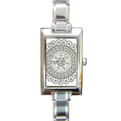 Vector Mandala Drawing Decoration Rectangle Italian Charm Watch by Pakrebo