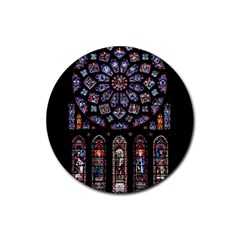 Rosette Cathedral Rubber Coaster (round)  by Pakrebo