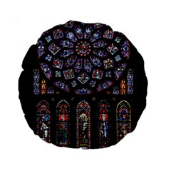 Rosette Cathedral Standard 15  Premium Round Cushions by Pakrebo