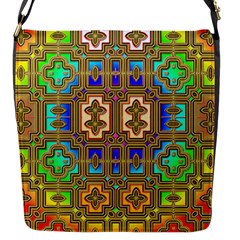 Background Image Tile Geometric Flap Closure Messenger Bag (s) by Pakrebo